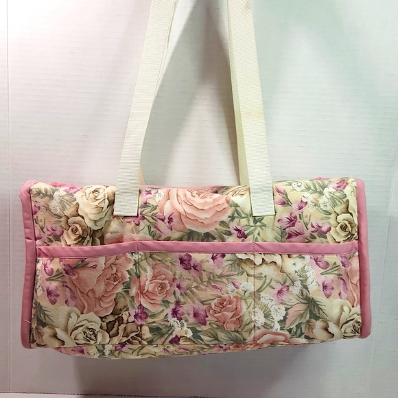 Craft Bag Fabric Hobby Stitch Sew Tote Floral Retro Design - Picture 13 of 13